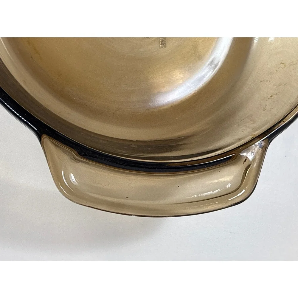 Anchor Hocking Amber Glass Casserole Dish with Lid 1.5 Quart Vintage 1037 USA